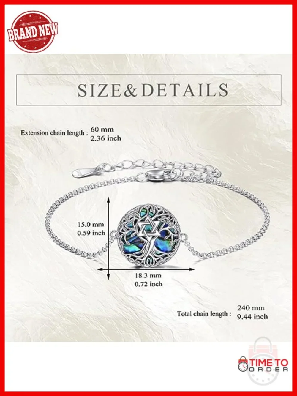 Tree of Life Bracelet Sterling Silver Abalone Shell Link Bracelet